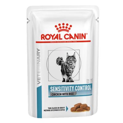 Royal Canin Feline Adult Sensitivity Control Chicken Vet Diet Wet Cat Food Pouches - 48 x 100g
